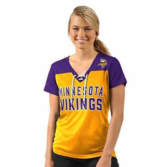 G-III Minnesota Vikings Women's Shake Down Lace Mesh Jersey Small 4/6 - Picture 1 of 1